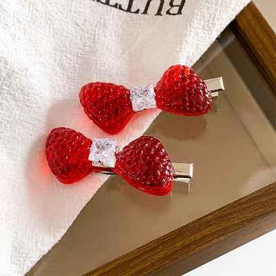 甜美小众浆果树莓宝石发夹女生