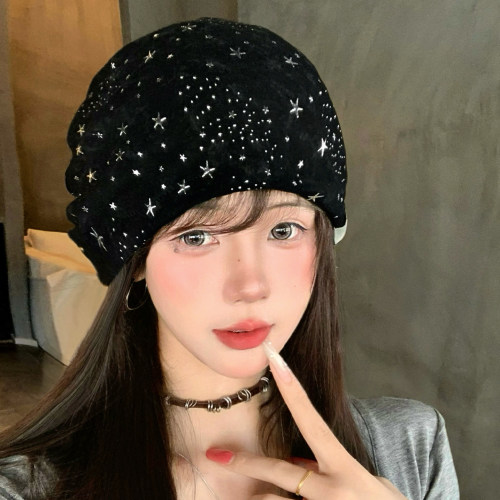 满天星系带包头帽女秋季小众时髦