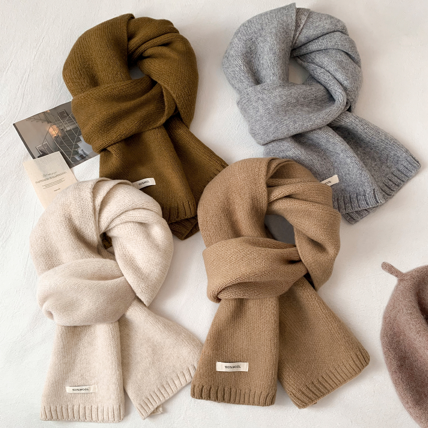 高品质羊毛混纺围巾2025新款