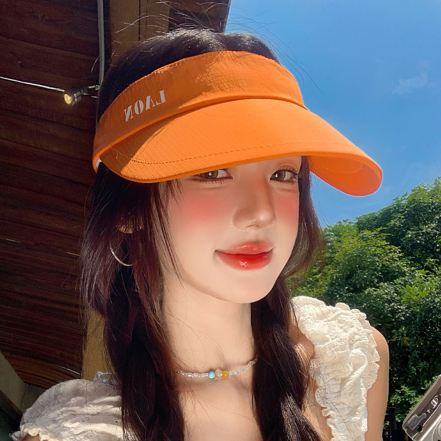 户外运动字母速干防晒空顶帽女夏图片