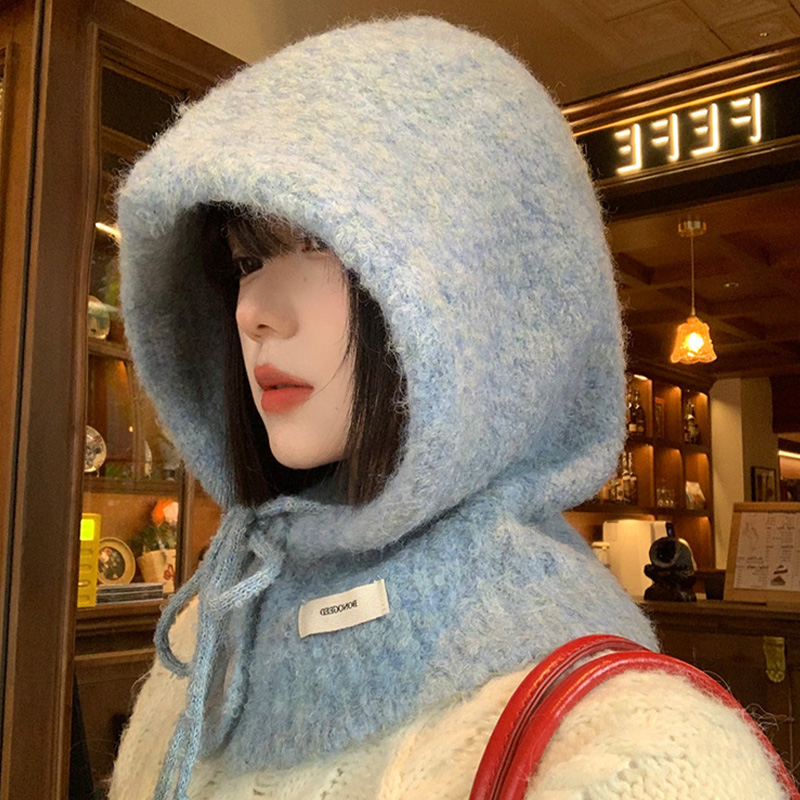 韩版蓝色巴拉克拉法帽女2025年