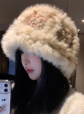 兔毛帽子女冬季韩系可爱百搭显脸