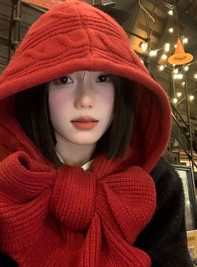 红色巴拉克拉法帽女2026年秋冬季