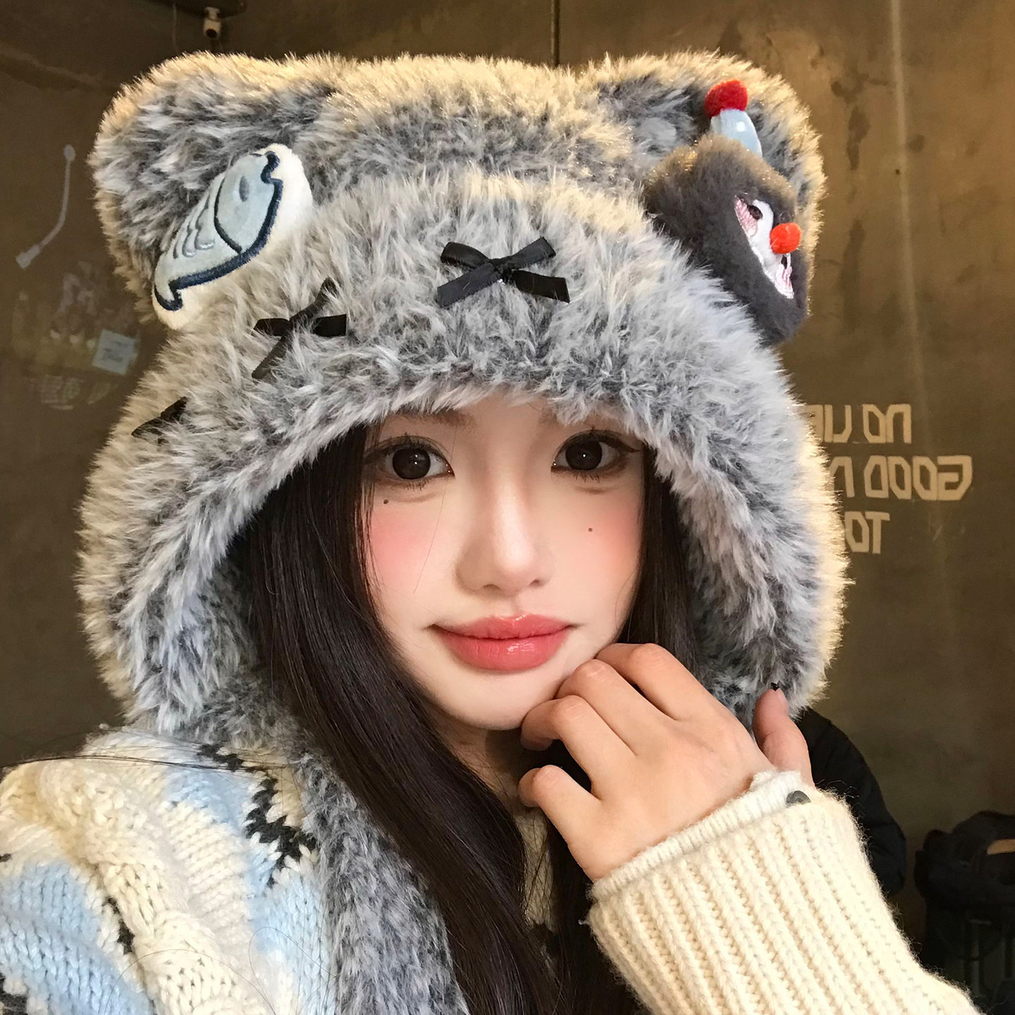 可爱企鹅玩偶小熊耳朵毛绒帽女冬季保暖护耳帽显脸小毛线雷锋帽子,服饰配件/皮带/帽子/围巾,帽子,淘宝优惠券,粉丝福利购,淘宝优惠卷