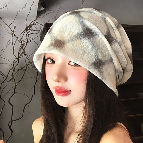复古格纹堆堆帽女夏季时尚百搭