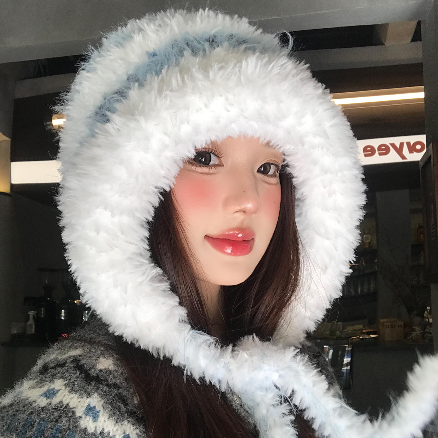 可爱条纹毛绒绒护耳帽子女秋冬加绒保暖加厚防寒大头围针织雷锋帽,服饰配件/皮带/帽子/围巾,帽子,淘宝优惠券,粉丝福利购,淘宝优惠卷