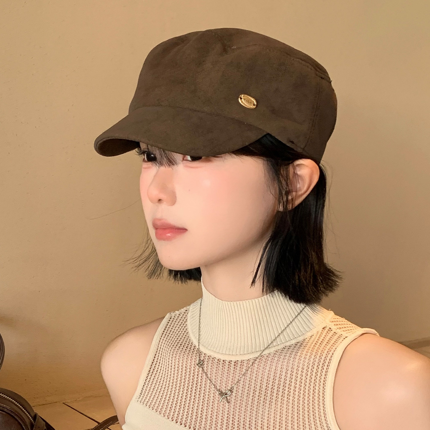 复古简约麂皮绒咖色贝雷帽女士大头围洋气时髦文艺报童帽画家帽子,服饰配件/皮带/帽子/围巾,帽子,淘宝优惠券,粉丝福利购,淘宝优惠卷