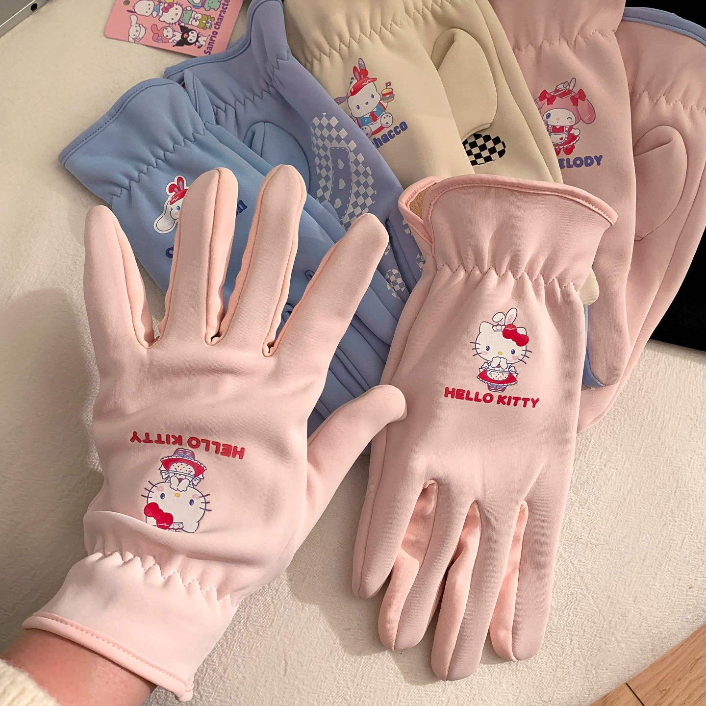 可爱粉色kitty猫咪保暖手套女冬电动车骑行加厚加绒保暖防风防寒,服饰配件/皮带/帽子/围巾,手套,淘宝优惠券,粉丝福利购,淘宝优惠卷