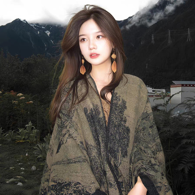 川西云南旅游民族风披肩女秋冬