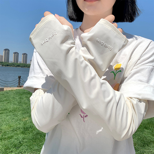 高颜值冰丝防晒袖 潮 套女夏季 防紫外线户外骑行开车护手臂宽松冰袖