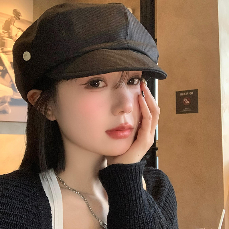 日系简约云朵贝雷帽女夏季薄款潮
