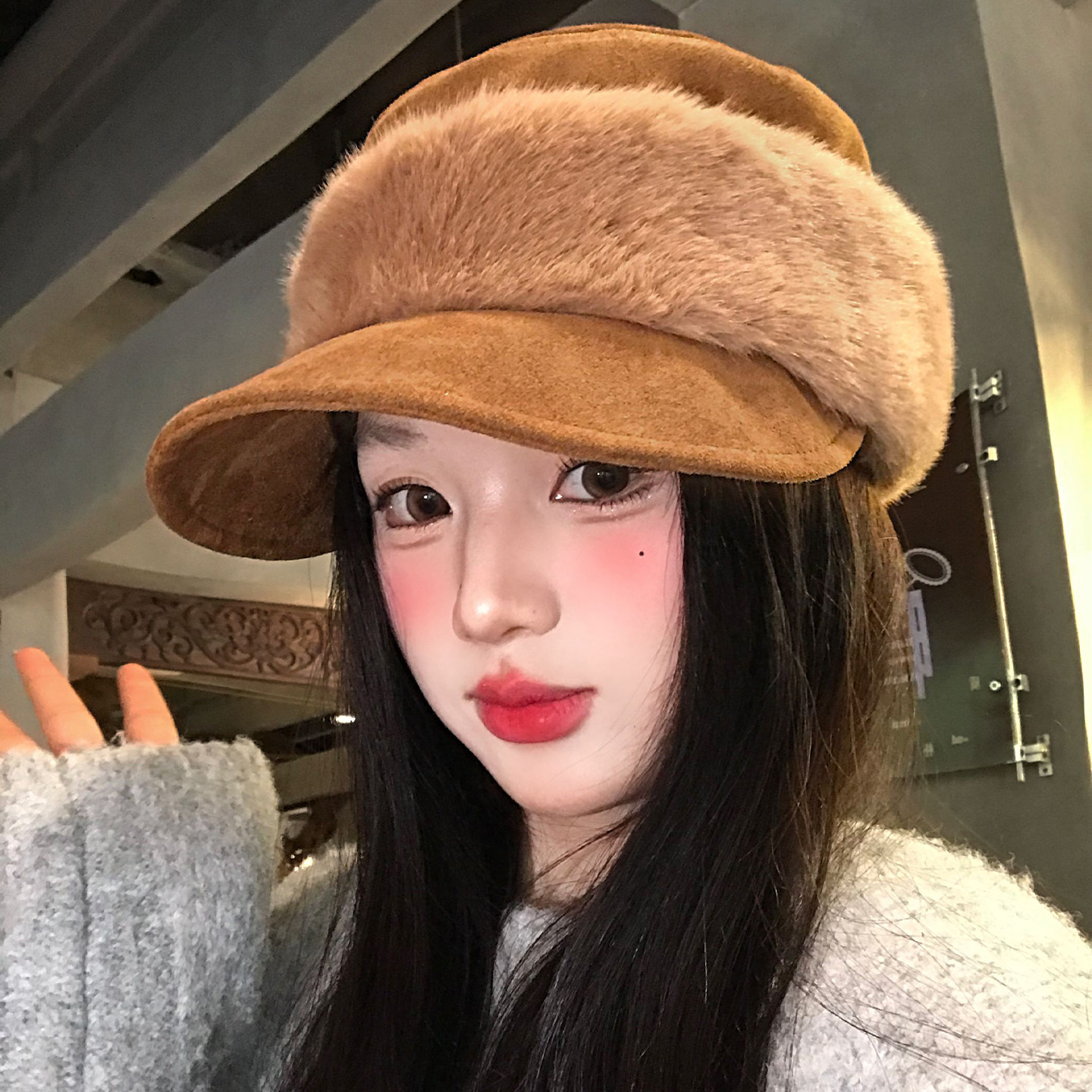 美拉德复古麂皮绒毛绒马术帽女冬季2026新款保暖气质鸭舌贝雷帽子,服饰配件/皮带/帽子/围巾,帽子,淘宝优惠券,粉丝福利购,淘宝优惠卷