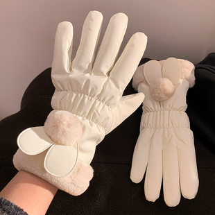 手套女士冬季 保暖可触屏骑行电动车东北防寒加绒加厚防风 2025新款