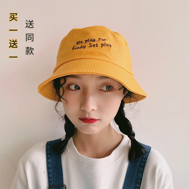 帽子女夏韩版潮百搭渔夫帽日系防晒春秋圆脸宽檐网红ins男遮阳帽
