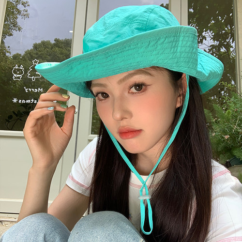 2026新款湖水蓝户外速干渔夫帽潮