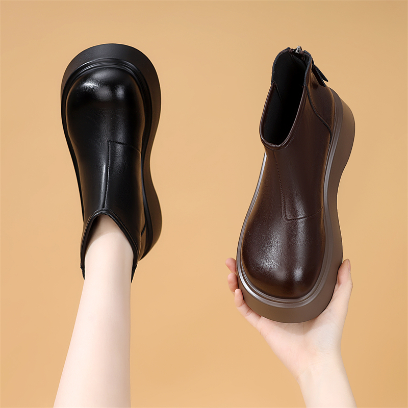 34小码厚底短靴女秋冬季新款