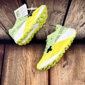 男女城市防滑慢跑鞋 出口瑞士外贸户外跑鞋 黄绿撞色厚底缓震运动鞋