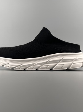 超值外贸包头半拖鞋男47夏季一脚蹬大码飞织凉拖46运动休闲袜子鞋