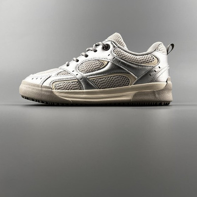 外贸男士新款日常户外运动休闲板鞋韩版潮百搭透气网面厚底德训鞋