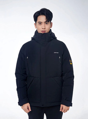 CARAVA喀尔沃男秋冬加厚90鹅绒700蓬松保暖透气连帽羽绒服351215