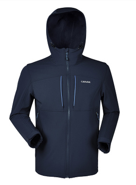 CARAVA喀尔沃男户外秋冬专业加绒保暖防水防风连帽软壳衣456555