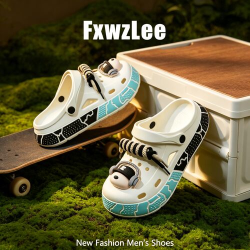 【轻潮 look】FxwzLee2026夏季美式风洞洞鞋男耳机小狗防滑沙滩鞋