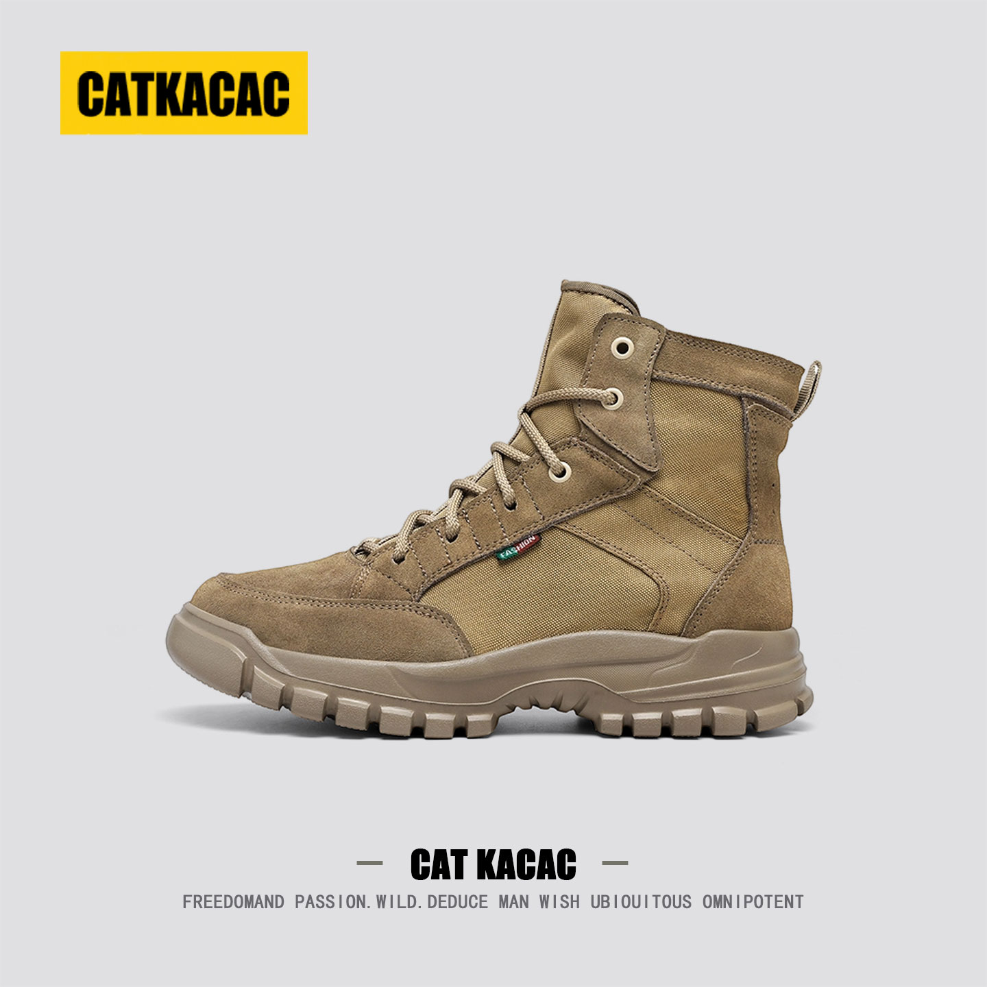 美国CATKACAC复古马丁靴男款2025新款高帮防滑战术男士工装沙漠靴