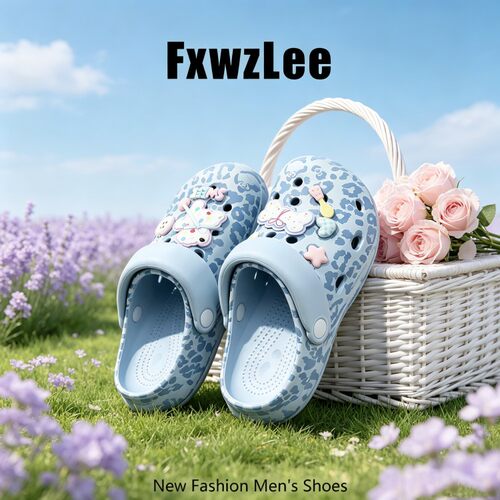 【蓝星辰碎片】FxwzLee2026夏季韩系冰豹洞洞鞋女软底踩屎感凉鞋