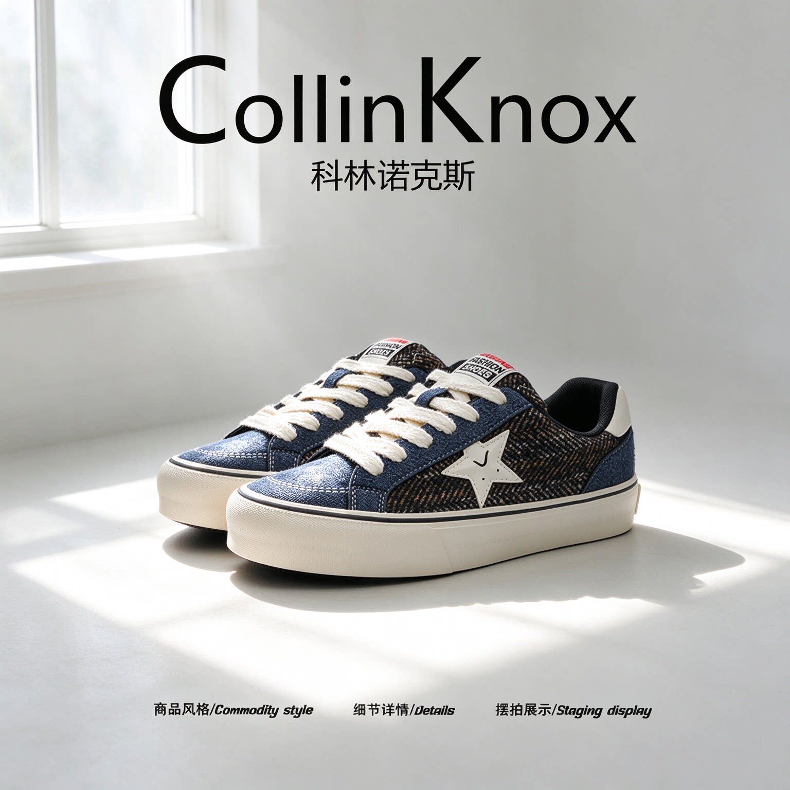 【潮人私藏款】CollinKnox2026年冬季新款街头氛围感星星滑板鞋男