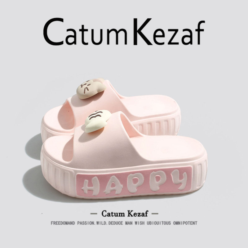 [软萌猫咪]美国CatumKezaf厚底增高拖鞋女夏季外穿居家沙滩凉拖鞋