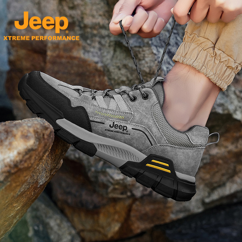 正品吉普男士新款透气徒步鞋