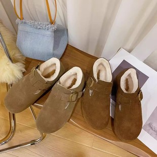 VK定制 韩版时尚真皮休闲勃肯鞋单鞋女150C