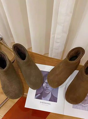 VK定制 韩版时尚真皮羊毛保暖雪地靴女6077-11