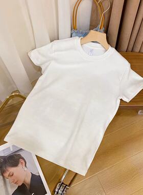 VK定制 韩版舒适纯棉白色短袖T恤女