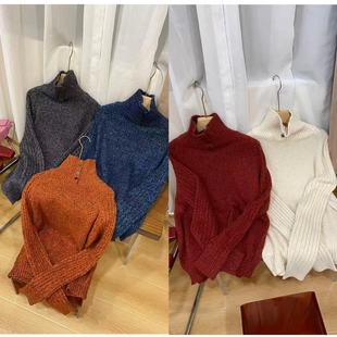 VK定制 韩版轻奢半高领三粒扣毛衣28-10617