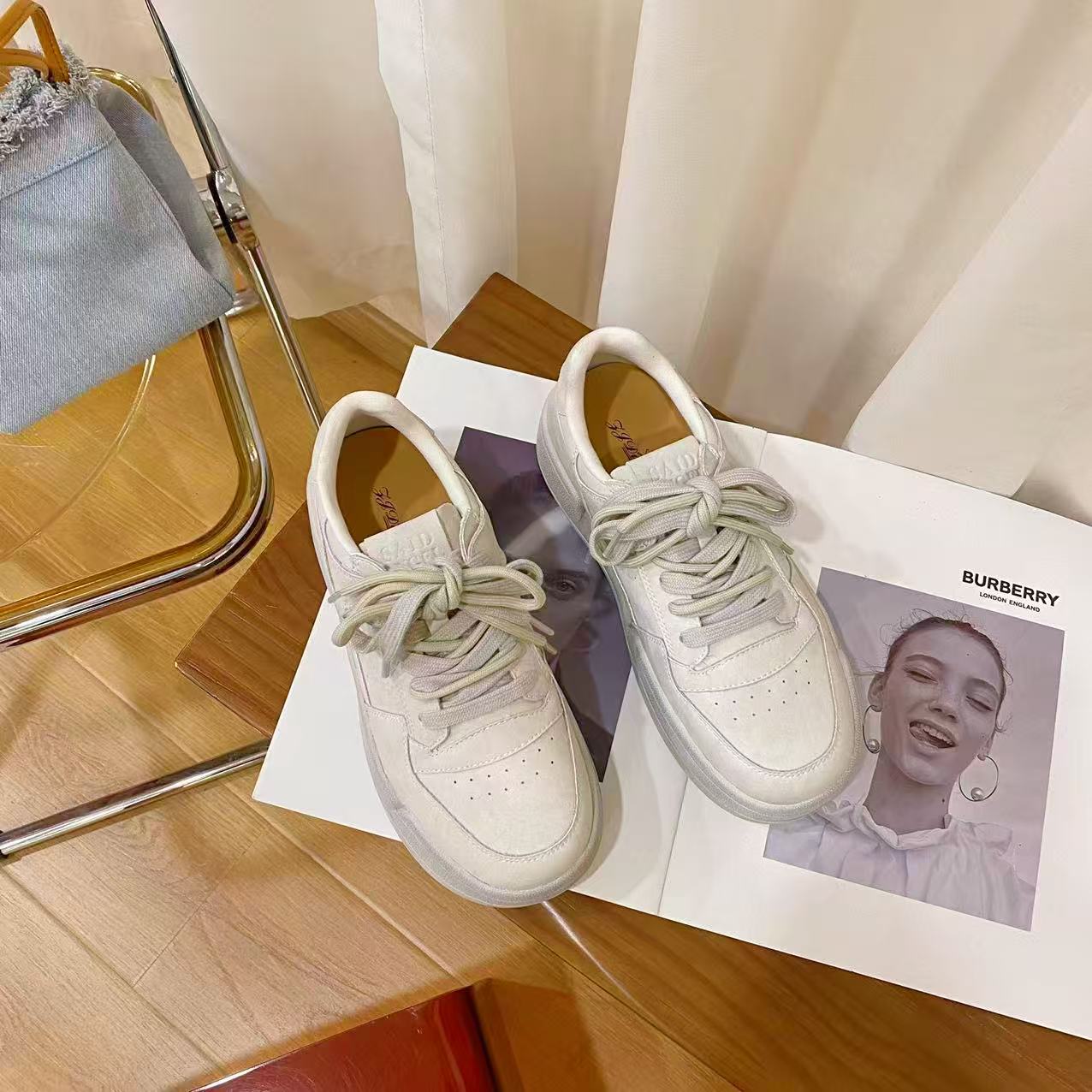 韩版真皮时尚休闲运动鞋女