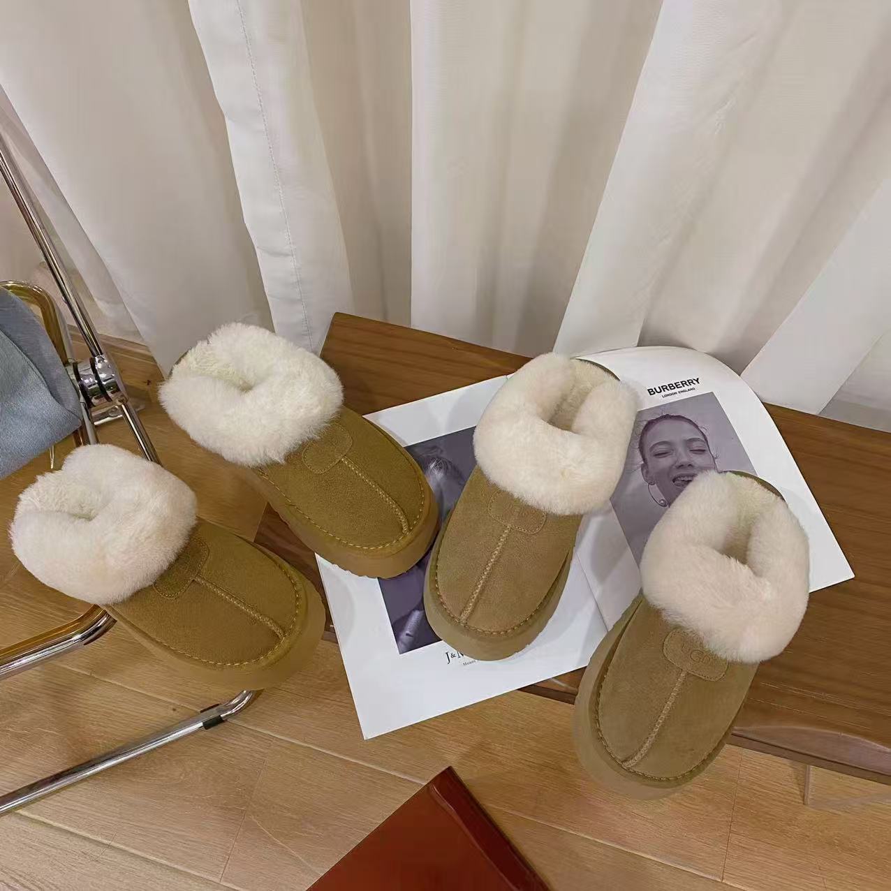 韩版时尚真皮羊毛保暖雪地靴女