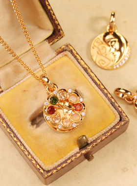 闺蜜藏头诗天然彩宝项链薾曼原创