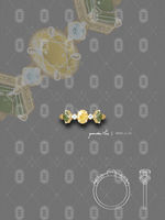 Original yellow crystal ring of rape flower, silver-gilded, retro peridot, light luxury open color ring, birthday gift thumbnail 5