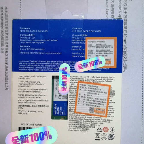 台州设备WD Blue SA510 1T固态M2 sata硬盘，