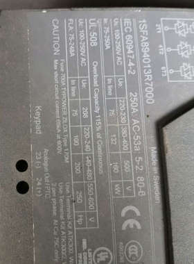 台州设备ABB软启动PTSB132kw/90Kw/110kw