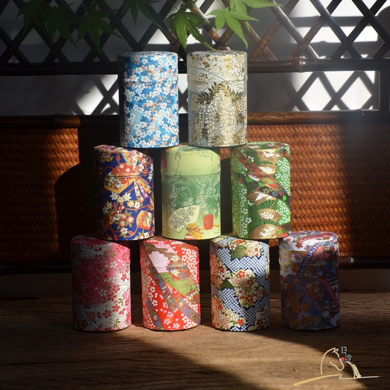 日本进口茶叶罐茶盒茶罐金属迷你便携旅行密封茶叶包装盒防潮罐