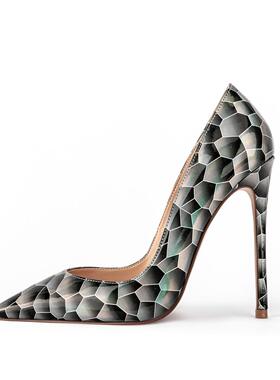 欧美外贸春夏尖头细高跟单鞋47大码反串伪娘CDTS皮鞋优雅漆皮女鞋