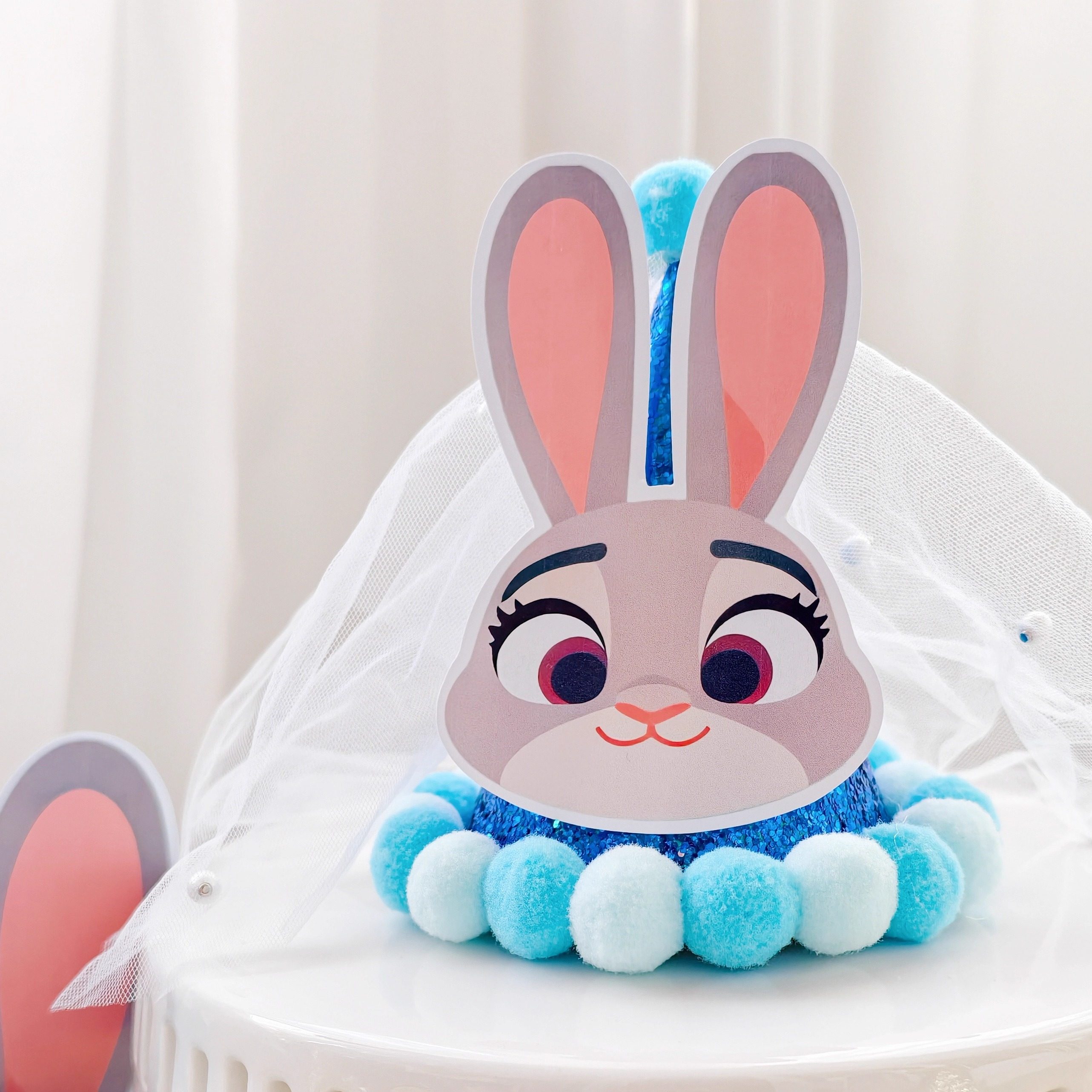 10周岁生日宴疯狂动物城朱迪兔子警官生日帽甜品台蛋糕桌派对布置,个性定制/设计服务/DIY,其它日用/装饰定制,淘宝优惠券,粉丝福利购,淘宝优惠卷