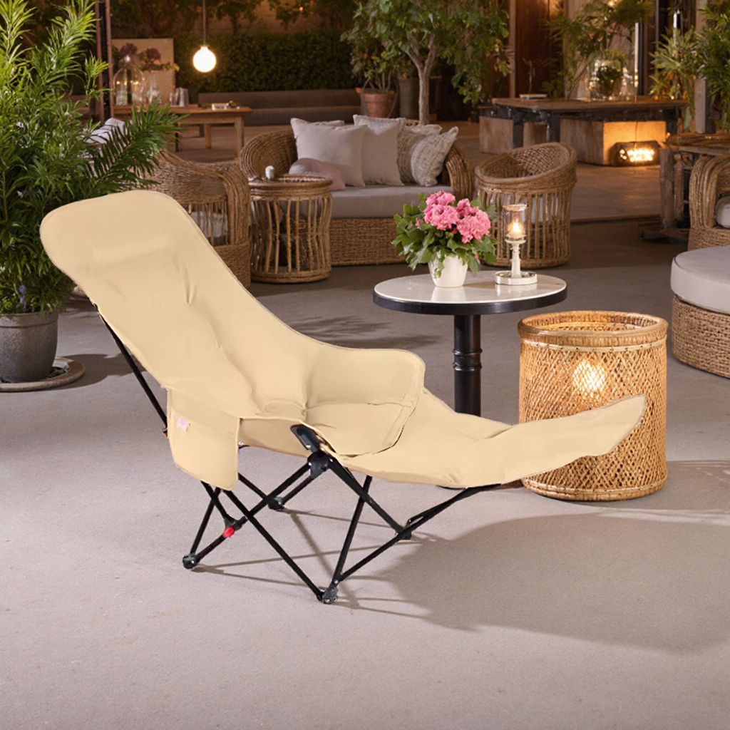 便携式躺椅户外折叠椅可调节靠背月亮椅露营椅子沙滩钓鱼野餐椅凳