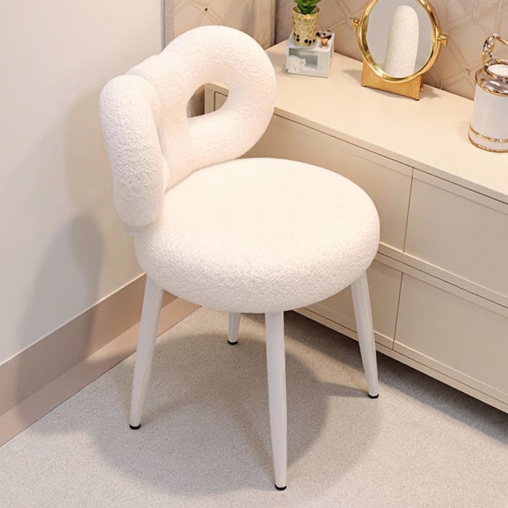 可旋转化妆凳子蝴蝶结靠背高级感