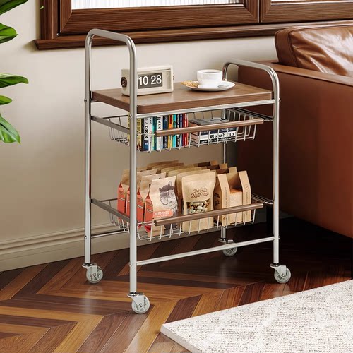 收纳小推车可移动边几零食置物架