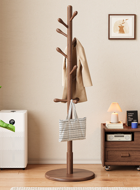 卧室落地挂衣架实木衣帽架晚上床尾房间放衣服神器置物架2025新款