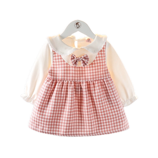 女童洋气裙子儿童洋气春装上衣周岁宝宝连衣裙小女孩婴儿春天衣服