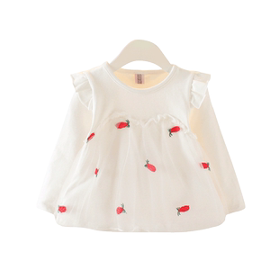 2025春季女童长袖洋气T恤女宝宝1-2-3岁春装上衣婴幼儿春天衣服潮